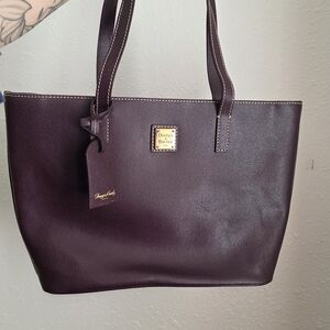 Dooney & Bourke Purple Leather Tote Bag